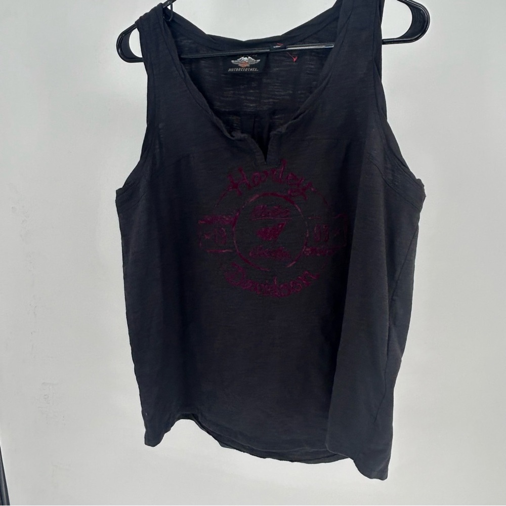 Harley-Davidson Black Tank Top with Red Logo Genuine Motorclothes size XL